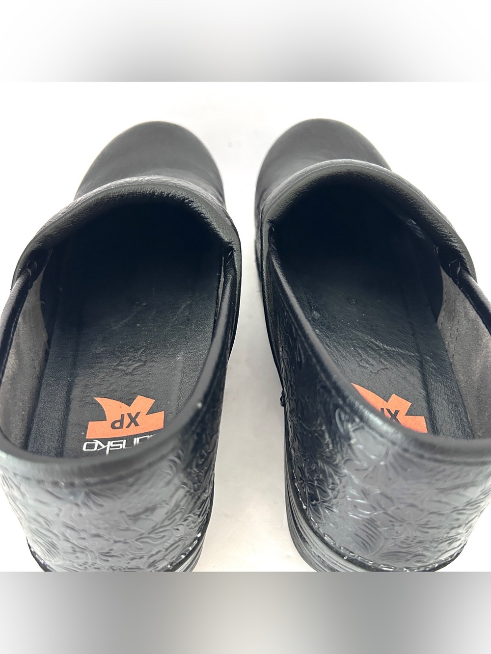 Dansko XP Pro Black Embossed Floral Clog Shoes Zendaya Work Size EU40 US 7.5 - 8 - Picture 7 of 13